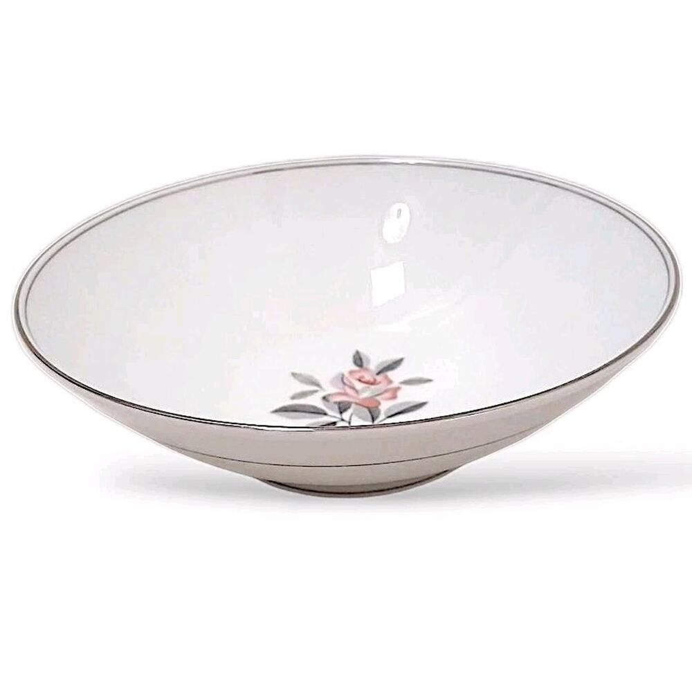 Noritake Rosales 9" Lrg Bowl Pink Rose Silver Edge 5790 Hand Painted Replacement